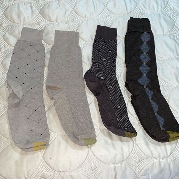 Bundle of 4 pairs of Gold Toe brown & tan men’s socks - Picture 2 of 6